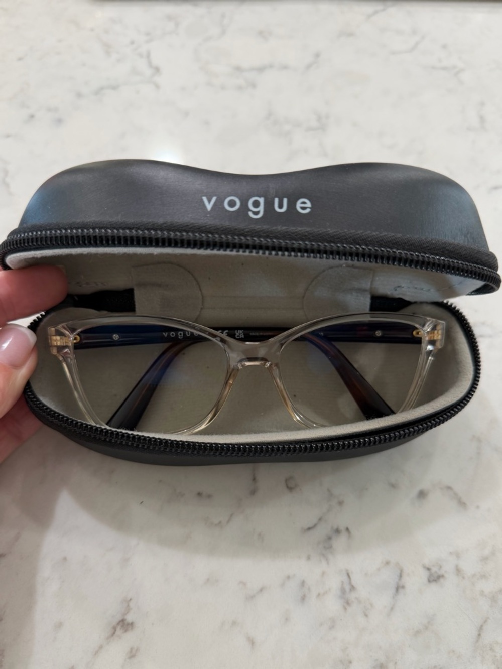 Vogue Transparent Front with Brown Temples Women's Glasses